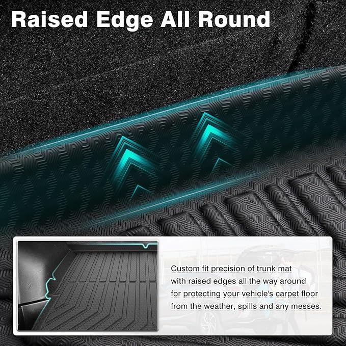 Mixsuper Cargo Liner for Chevrolet Blazer 2019-2024 2025 2026, Trunk Mat for Chevy Blazer Accessories All Weather Cargo Mat Rear Trunk Liner Black