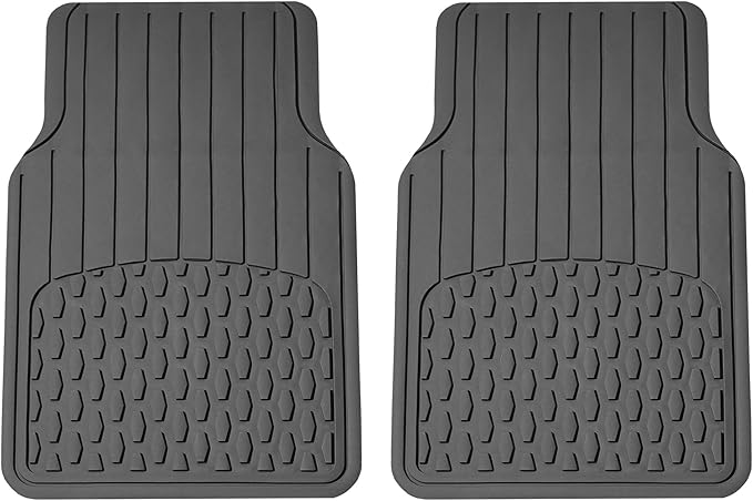 FH Group Automotive Floor Mats - Heavy-Duty Rubber Floor Mats for Cars, Universal Fit Full Set, ClimaProof Floor Mats, Trimmable Floor Mats For Most Sedan, SUV, Truck Floor Mats Gray