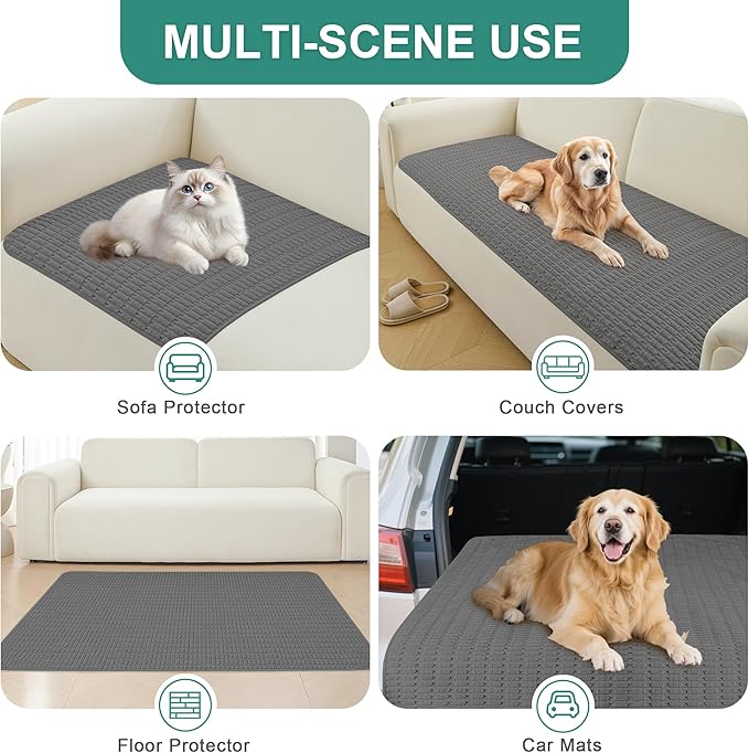 Foxdecor Couch Cover Sofa Covers Washable, Dog Bed Cover Couch Covers for 3 Cushion Couch Sofa Pet Friendly, Dog Couch Cover Furniture Covers for Pets.(Dark Grey 40x50 inch)