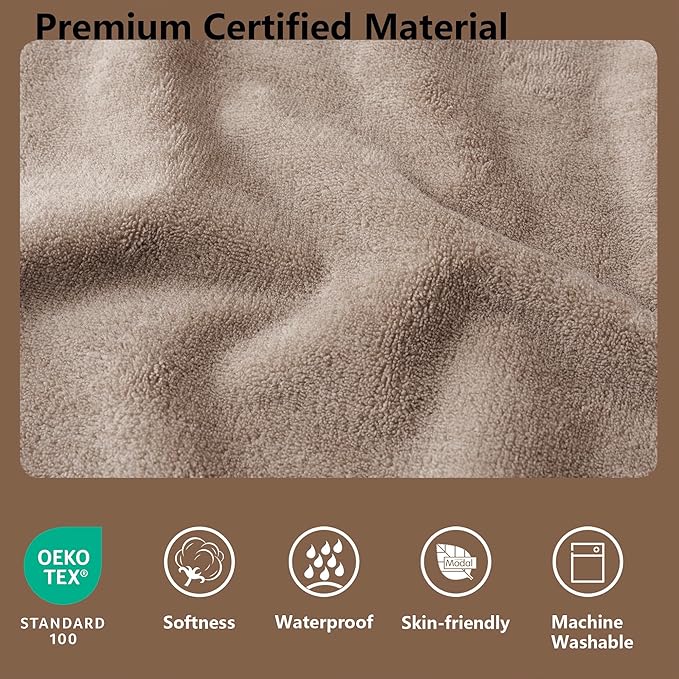 Tuffeel Waterproof Blanket for Couch, Leak Proof Dog Bed Blankets Reversible, Pet Throw Sofa Furniture Protector Machine Washable-52 x82,Beige+Khaki