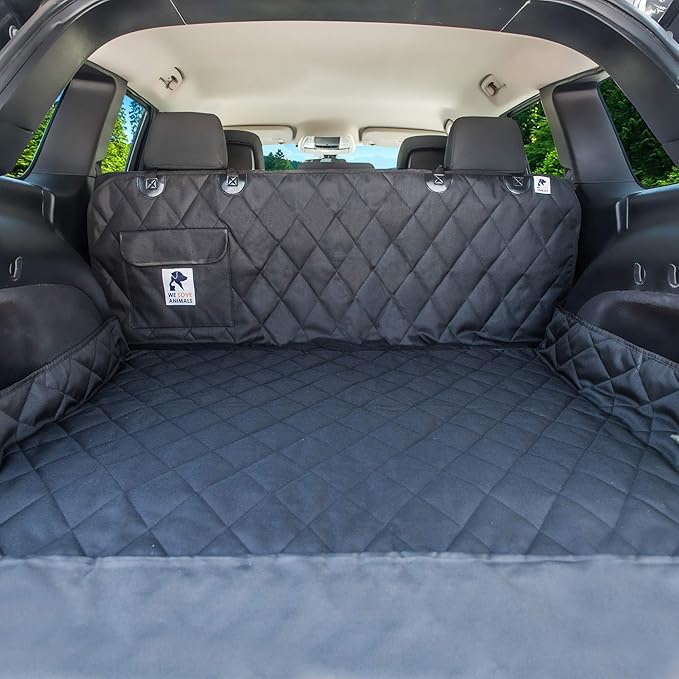SUV cargo liner for dogs, Dog Car Seat Cover For Back Seat, Nonslip trunk mat, Waterproof Car Seat Protector for Dogs, Durable cargo cover with Bumper Flap, Dog Accessories, Easy to Install & Clean