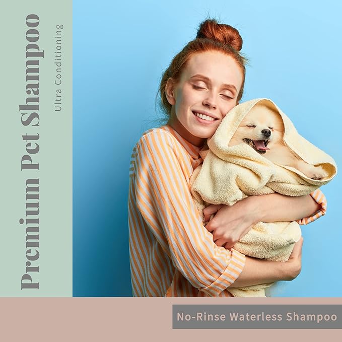 Begley’s No Rinse Waterless Pet Shampoo, Bathless Cleaning, Deodorizing, and Odor Removal for a Shiny, Fresh Smelling Coat - Effective for Dogs, Puppies, and Cats - Refill, Fresh Tea Tree