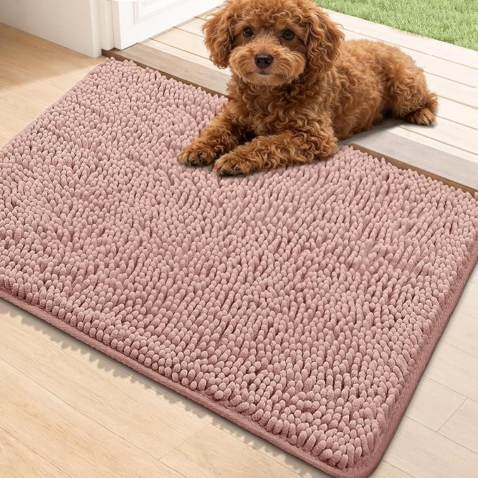 Bcoimo Super Absorbent Dog Door Mat, 30"*20" Anti Slip Mat for Muddy Paws, Pet Rugs for Dirty Paws Washable That Absorbs Moisture and Dirt, for Dog Cage and Pet Resting Carpet