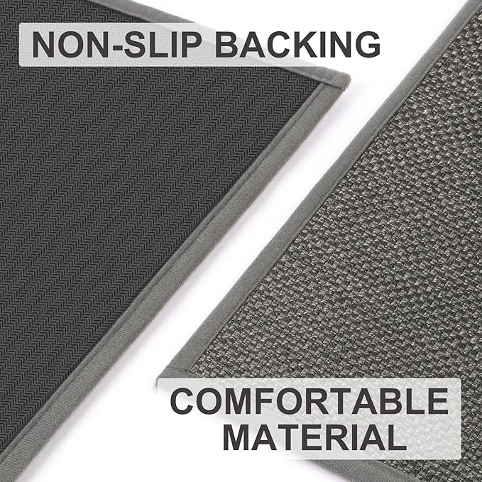 LEKEEPGO Door Mat 17"x29", Non Slip Door Mat Indoor Entrance, Rubber Backing Indoor Door mats Washable Absorbent Low-Profile Doormat Front Entryway Entry Resist Dirt Inside Door Mats, Grey