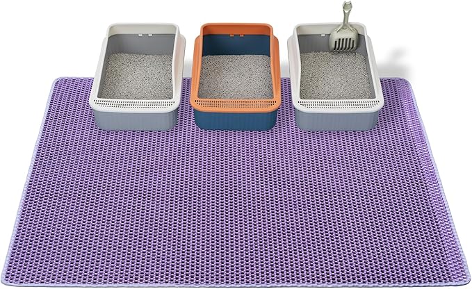 Cat Litter Box Mat-Super Large 47''x36'' Litter Trapping Mat for Cat-XXL Litterbox Matt for Floor-2 Layer Catcher Rug for Pet kitty Litterbox-Waterproof Urine Proof,Non-Slip