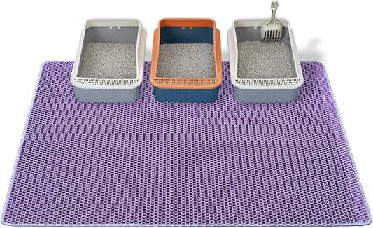 Cat Litter Box Mat-Super Large 47''x36'' Litter Trapping Mat for Cat-XXL Litterbox Matt for Floor-2 Layer Catcher Rug for Pet kitty Litterbox-Waterproof Urine Proof,Non-Slip