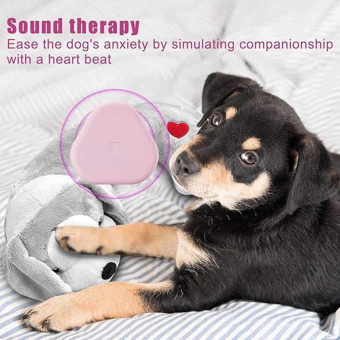 Hearbeat Toy for Dog Anxiety Relief Behavioral Training Aid Toy, Grey