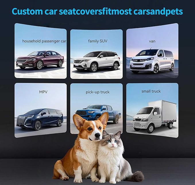 Dog Hammock Car Seat Cover - 100% Waterproof 600D Heavy Duty | Scratch-Proof Nonslip Back Seat Protector with Side Flaps for Cars, Trucks, SUVs (Black/Thin)