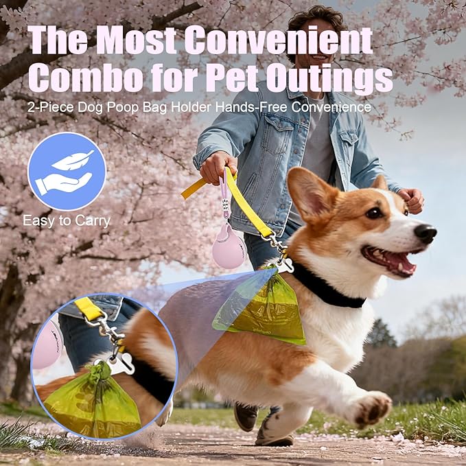 Portable Dog Water Bottle 10oz Stainless Steel Travel Dog Water Dispenser with Bowl No-Spill Puppy Water Bottle for Walking Hiking Small Dog Water Bottle, Includes Waste Bag Holder