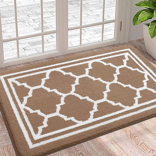 Buganda Indoor Door Mat, Dirt-Resistant and Absorbent Doormat, Anti-Slip, Low Profile Floor Mats for Inside Entryway, Front, and Back Door Entrance (36x24 Inches, Brown)