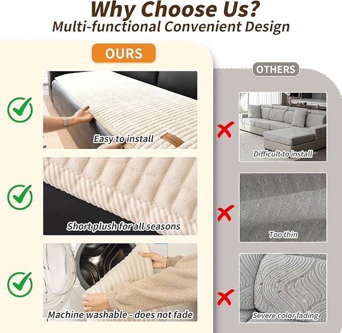 PJLZJFBY Couch Covers for Dogs, Velvet Dog Couch Cover, Pet Couchs Covers for Backrest & Armrest, Couchs Protector for Dogs, Sofa Cover for Pets Washable(1PC,Beige White,27.5"×27.5",Single Seater)