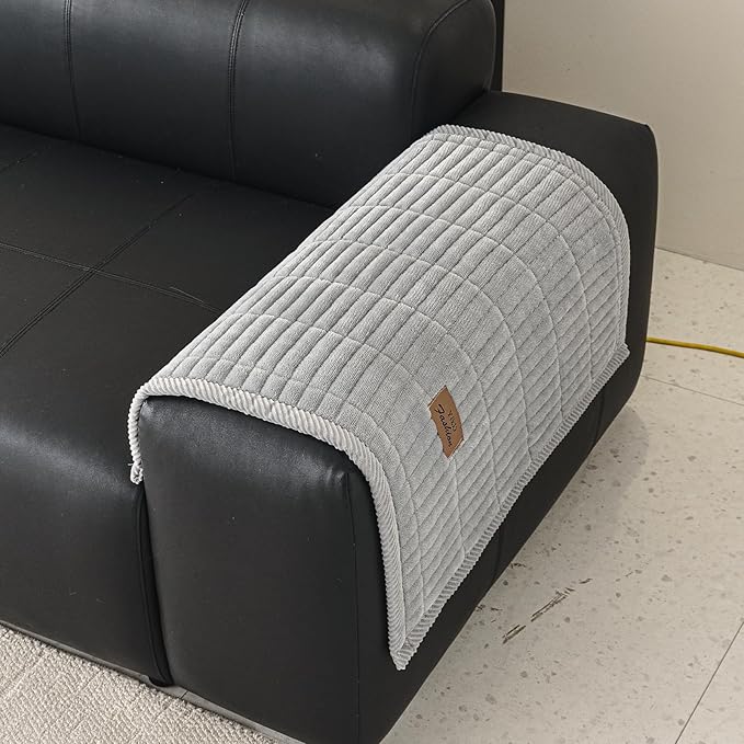 PJLZJFBY Couch Covers for Dogs, Velvet Dog Couch Cover, Pet Couchs Covers for Backrest & Armrest, Couchs Protector for Dogs, Sofa Cover for Pets Washable(1PC,Light Grey,27.5"×27.5",Single Seater)