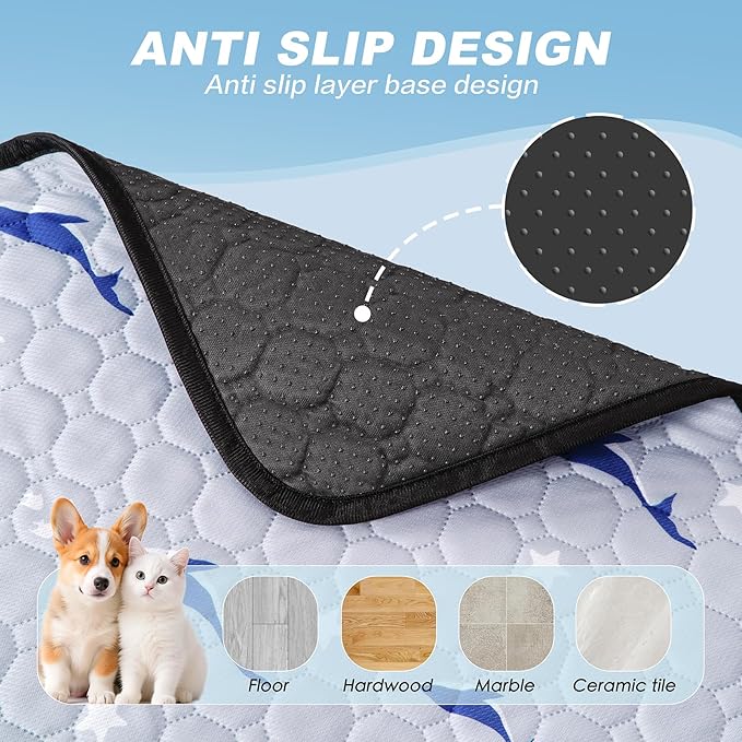 Washable Pee Pads for Dogs, 1 Pack Puppy Pads, Super Absorbent & Leakproof with Anti-Slip Bottom for Dog Training, Crates, Car, Pet Pee Pads, and Furniture Protection, 65"x48"