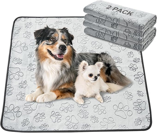 Qeils Reusable Puppy Pads, 2 Pack Washable Pee Pads for Dogs, Non Slip Wee Wee pad, Absorbent and Leakproof Training Mats for Potty, Crate, Playpen, Bed, Sofa, 41"x 41"