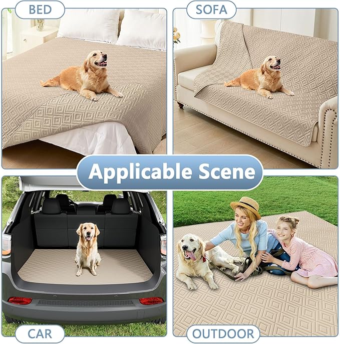 hyha Waterproof Dog Blanket, Soft Dog Bed Cover Pet Blankets, Waterproof Sofa Couch Cover for Dogs Washable, Reversible Pet Couch Covers for Sofa Furniture (68x82 Inch, Taupe/Taupe)