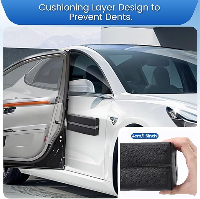 Magnetic Car Door Protector Removable Car Door Guard - Prevents Dents and Scratches for Vehicles (Black) 2 Pack