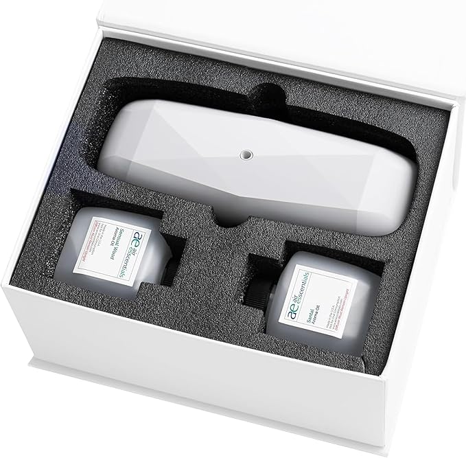Air Esscentials The Diamond Gift Set, Smart Scent Air Machine Luxury Kit, Waterless Fragrance Oil Diffuser with 2 Scents & Bluetooth Control, Santal & Sensual Wood, White