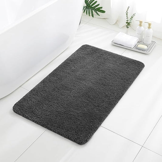 Dark Gray Bathroom Rugs 24"x40" – Large Plush Microfiber Bath Mat, Soft Non Slip Floor Mat, Absorbent and Washable Rug – Perfect for Bathroom or Bedroom Use