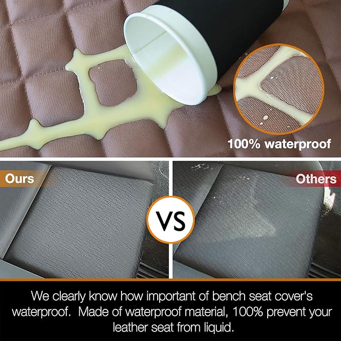 iBuddy Car Seat Cover Waterproof Back Seat Cover for Kids and Dogs Without Smell Heavy Duty and Nonslip Rear Seat Protector Non Stick Fur Bench Seat Cover for SUV Van Easy to Install Machine Washable