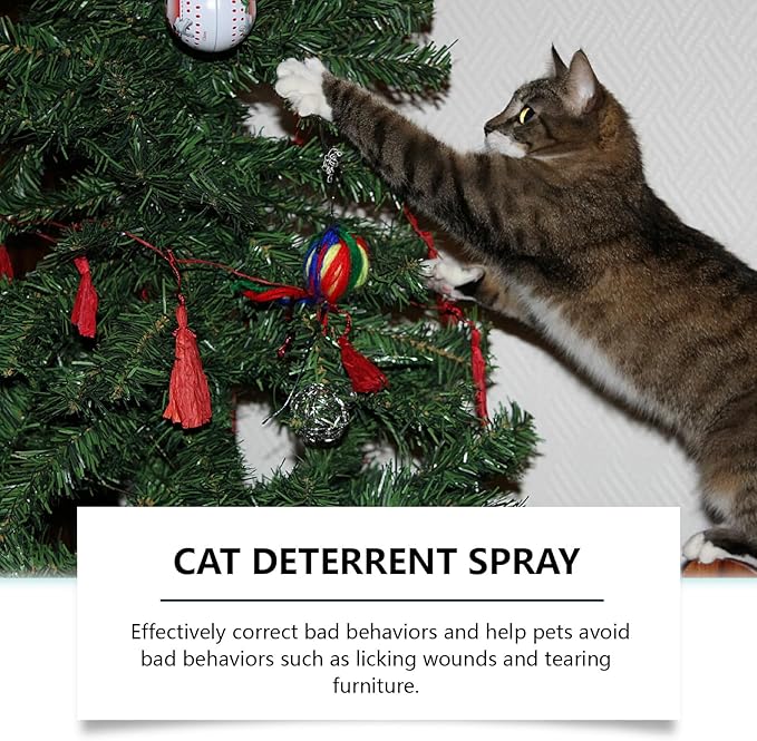 Natural Cat Training Spray - A Non-Toxic, Blue-Colored Deterrent Formula That Safely Protects Both Indoor and Outdoor Furniture from Scratching，2Pcs