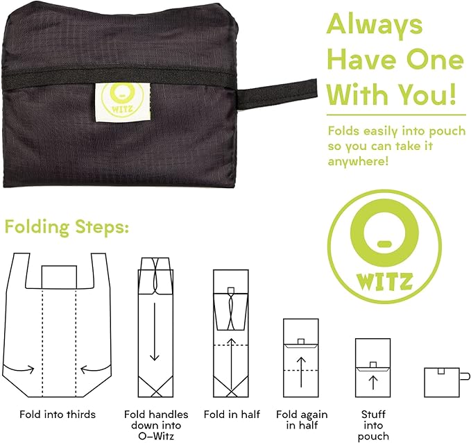 O-WITZ Reusable Grocery Bags | Vibrant Tote Bag For Groceries, Gym, Beach Gear, Toys & More | Washable Design With Large Handles For Maximum Convenience | Folds Into A Small Pouch, Sloth Pink