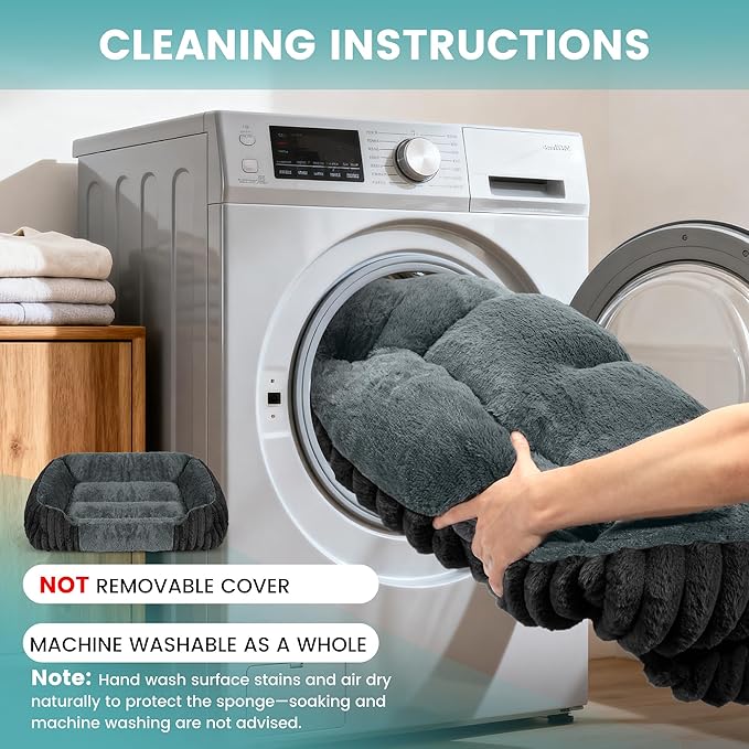 Dog Beds for Extra Large Dogs 43x35 Inch, Comfort-Sided Orthopedic XXL Dog Bed Couch with Breathable Shredded Memory Foam, Faux Rabbit Fur Pet Bed, Non-Detachable, Non-Slip, Machine Washable