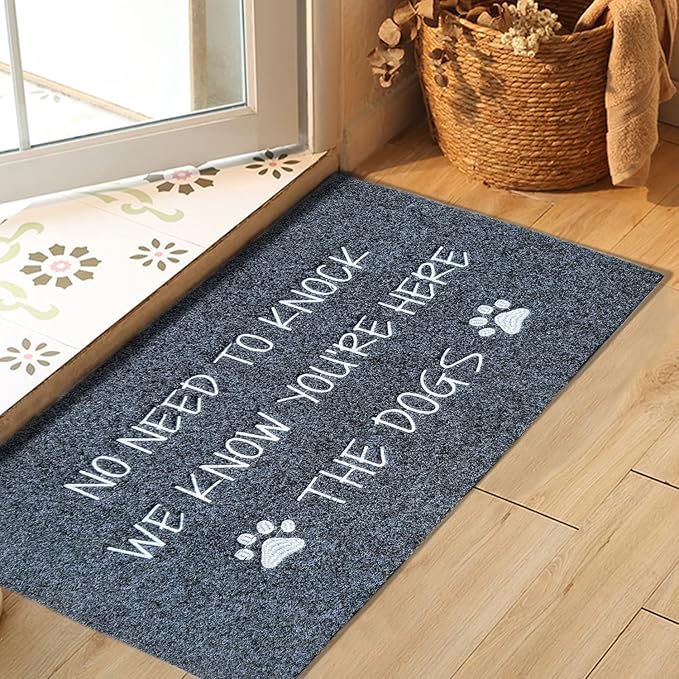 Funny Doormat Welcome Mats Dog Door Mat Rubber Doormat for Front Door, Indoor Entry Durable Door mats Outside Entryway, Do Not Knock We Know You're Here