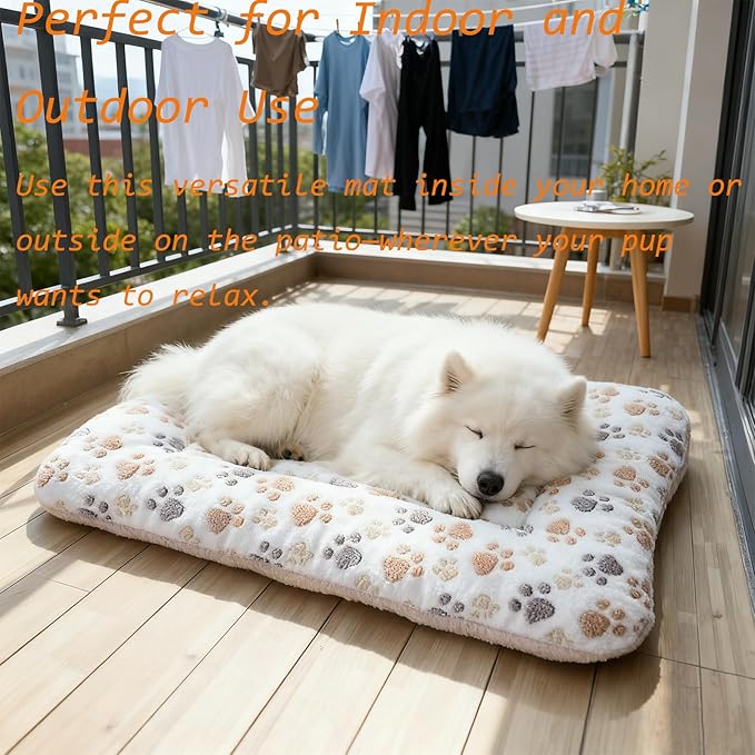 Dog Bed Mat - Crate Pad - Soft Dog Kennel - Multi-Purpose Crate Bed for Dogs & Cats