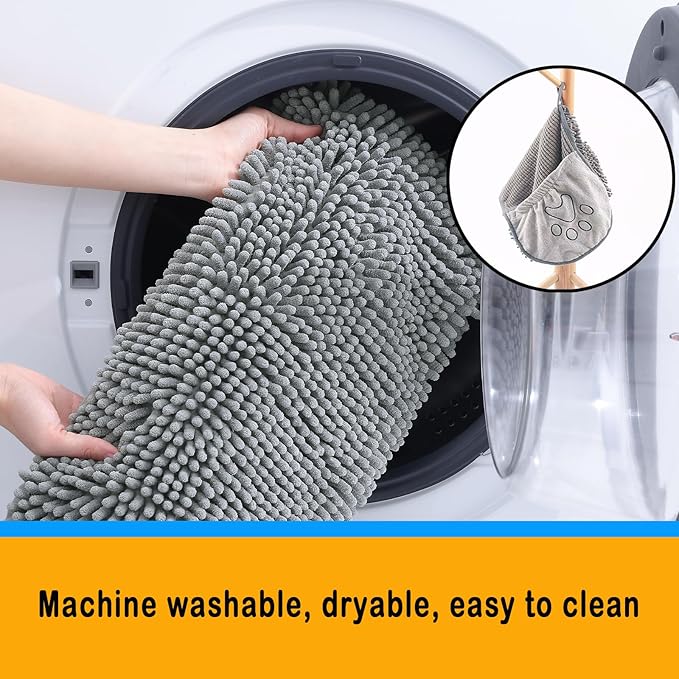 Quick Dry pet Dog Towels,Ultra Absorbent Microfiber, Suitable Dog and cat Bath Towel, Comfortable Hand Pockets, Indoor Outdoor Use,Durable Material,Machine Washable (24.4 * 9.8in)