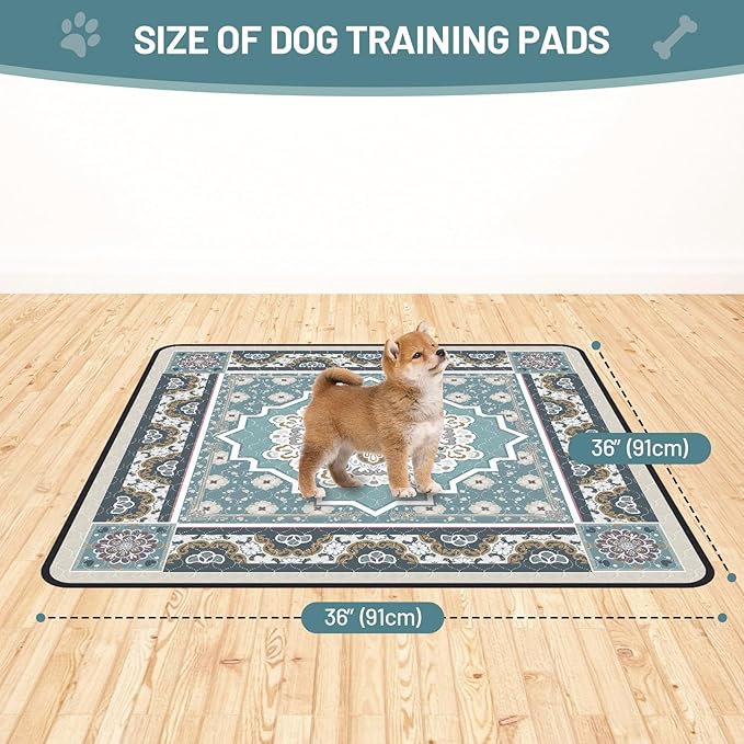 Washable Dog Pee Pads - 36"x36" Absorbent Reusable Puppy Training Pads, Waterproof Leak - Proof & Non - Slip for Crate Whelping Potty Training (Pack of 2)