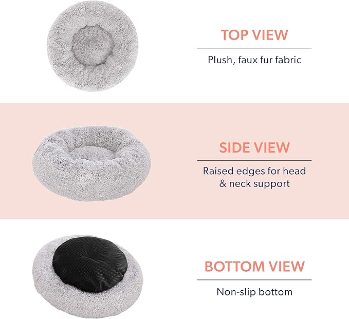 Active Pets Medium Dog Bed, Calming Orthopedic Pet Bedding for Anxiety Relief, Joint Support & Comfort, Washable Dog Furniture, Med 45lbs, Dark Grey