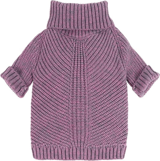Fitwarm Thermal Knitted Dog Sweater Doggy Winter Coat Pet Clothes Doggie Turtleneck Jacket Puppy Outfits Cat Sweatsuit Lavender Purple XS