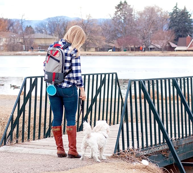 Prima Pet Expandable/ Collapsible Silicone Food & Water Travel Bowl with Clip for Small & Medium Dog and Cat, Size: 1.5 Cups (5.1 Inch Diameter Bowl) (AQUA)