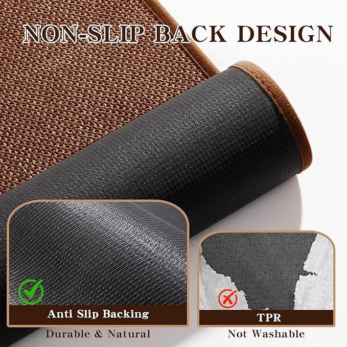 chakme Bathroom Rugs Mat 59x24, Ultra Thin Non Slip Bath Mat Large Quick Dry Absorbent Bath Mat for Bathroom Floor, (Rust, 59"x24")