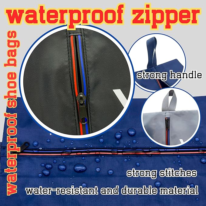 Shoe Bags Waterproof Zipper and Water-repellent Material Dust Smell Proof Versatile Durable Reliable Unisex Large Organizer Sports Travel Work School Storage Packing Lightweight Six-pack Set Gift