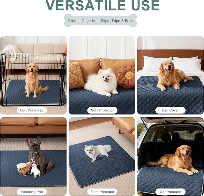 Eterish Reusable Washable Pee Pads for Dogs Large/Extra Large 36'' x 41'' 2 Pack, Absorbent Pet Puppy Dog Training Pads Non-Slip, Waterproof Whelping Potty Pads for Dogs Leak-Proof
