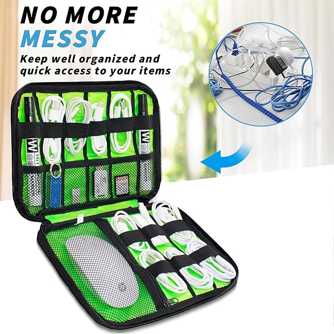 Electronics Organizer,Travel Cord Organizer Pouch, Portable Cable Organizer Bags,Travel Electronic Accessories Storage Case for Cables, Cords, Charger, Phone (Gray)
