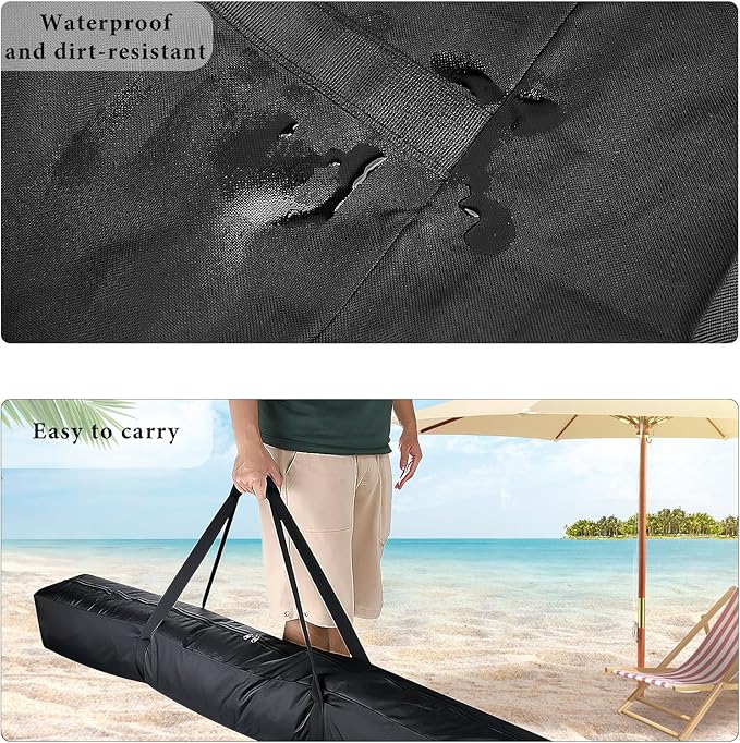 LUEXBOX 57 Inch Patio Umbrella Storage Bag for Outdoor, Nylon Beach Umbrella Folding Cover, Heavy Duty Zipper Travel Carrying Duffle Bag for Sports, Beach
