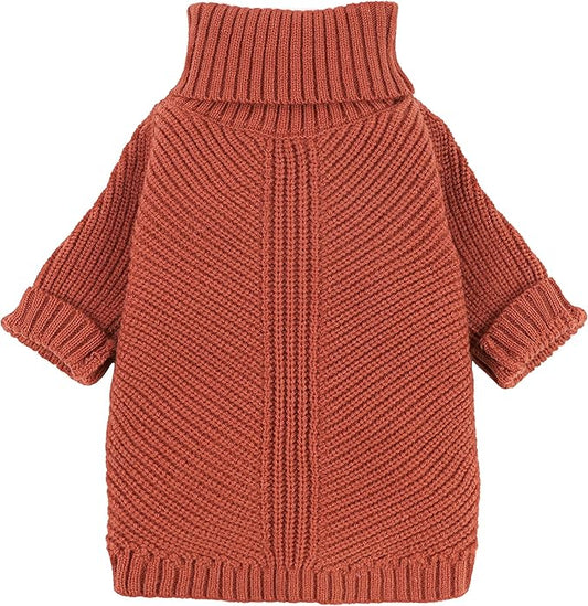 Fitwarm Thermal Knitted Dog Sweater Doggy Winter Coat Pet Clothes Doggie Turtleneck Jacket Puppy Outfits Cat Sweatsuit Red XX-Large