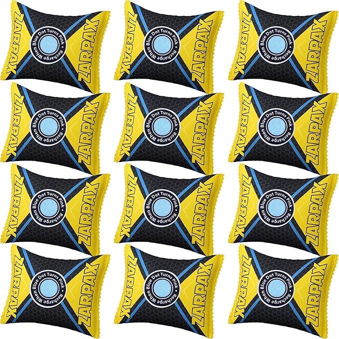 4.4 oz/125g Rechargeable Desiccant Packs Dehumidifier Bag - 12 Pack - Moisture Absorbers For Safes, Car, Bathroom, Storage - Moisture Remover Eliminates Humidity - Reusable Desiccant Bags