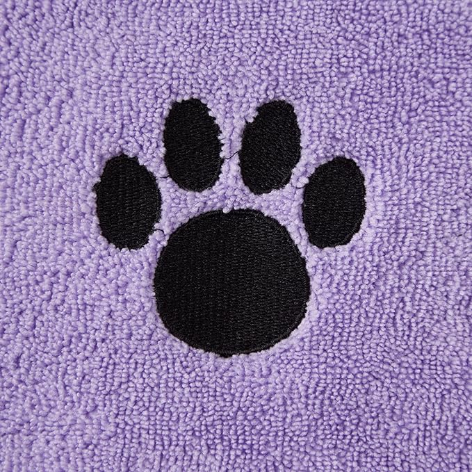 Bone Dry Pet Grooming Microfiber Towel, Embroidered Collection, X-Large,41x23.5, Lavender (Pack of 12)