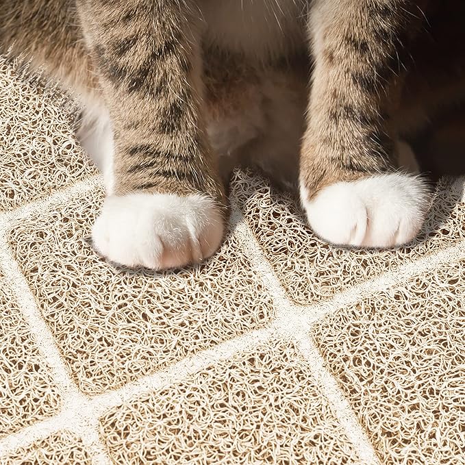 Niubya Premium Cat Litter Mat, 47" Long x 35" Wide, Non-Slip and Waterproof Design, Soft on Paws, Easy to Clean