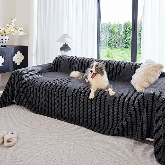 Non Slip Couch Covers for 2 Cushion Couch Sofa, Pet Friendly Sofa Covers Washable, Heavy Duty Scratch Resistant Furniture Cover for Dogs Fits Love Seat, 71" x 102", Gray