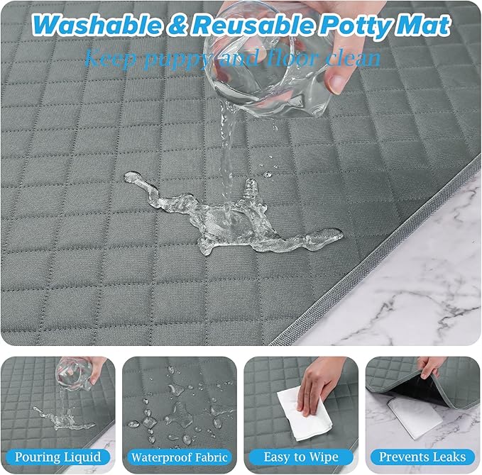 Washable Pee Pads for Dogs 72"×72" Reusable Puppy Pads Extra Large, Waterproof Pet Training Pads Leakage Non-Slip, Dog Pee Pads Whelping Pads for Playpen, Crate, Sofo, Car, Bed