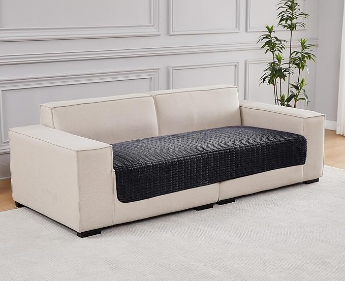 Meider Dog Bed Cover Couch Cover for Pets, 33x82 inch Anti-Slip Washable Couch Pads for 3 Cushions Sofa Furniture Protector (Black)