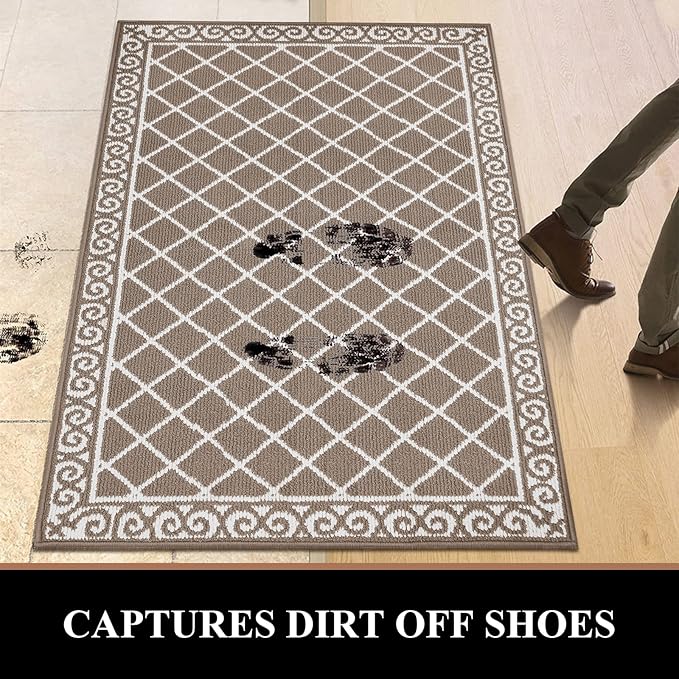 HEBE Indoor Door Mat 36”x59” Non Slip Front Door Welcome Mats Washable Shoe Mats Dirt Trapper for Entryway Low Profile Kitchen Carpet for Entrance Hallways Entrance Mat for Dogs