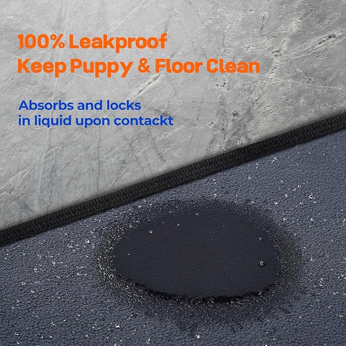 Reusable Puppy Pads 36"x48" – 2 Pack Super Absorbent, Non-Slip, Washable Dog Pee Pads for Playpen, Crate, Floor, Waterproof Pet Training Mats for Quick-Dry Whelping Pads & Incontinence