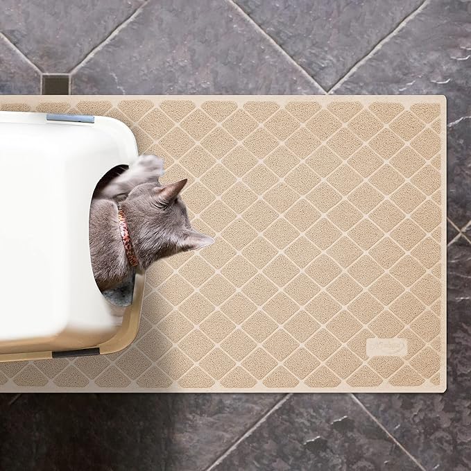 Niubya Premium Cat Litter Mat, Litter Box Mat with Non-Slip and Waterproof Backing, Litter Trapping Mat Soft on Kitty Paws and Easy to Clean, Cat Mat Traps Litter from Box