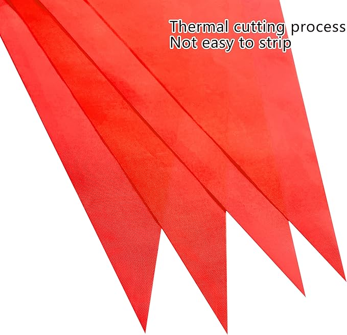 100 Feet Red Pennant Banners Flags String Hanging Triangle Bunting Flags,Party Decorations for Grand Opening,Kids Birthday,Carnival,60 PCS