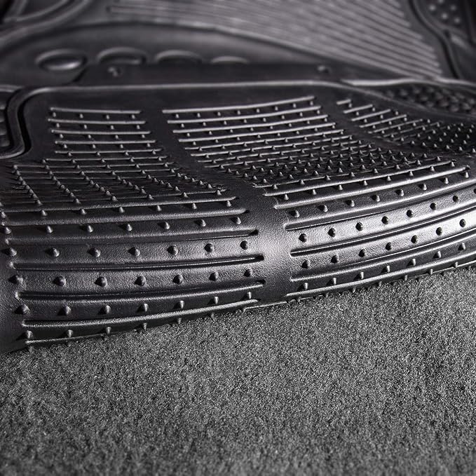 FH Group Car Floor Mats - Heavy-Duty Rubber Floor Mats for Cars, Universal Fit Rear Set, Trimmable Automotive Floor Mats, ClimaProof Floor Mats For Most Sedan, SUV, Truck Floor Mats Beige